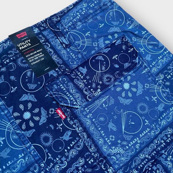 Levi's Bandana Printed Chore/Utilty Stretch Pants Urban Outfitters size 42x30 - Picture 8 of 12